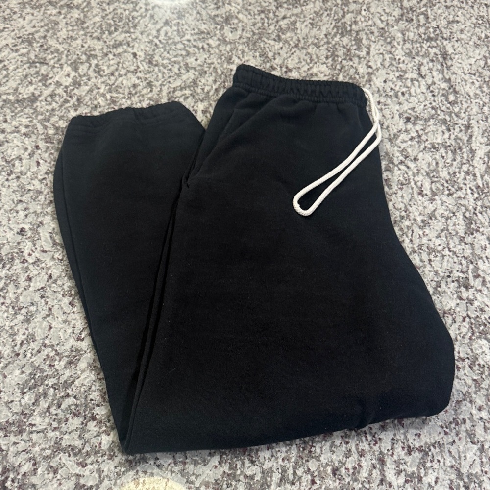 Gildan Black sweatpants  with White Drawstring